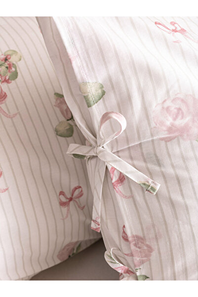 LC Waikiki Bow and Rose Patterned Cotton Double Pique Set