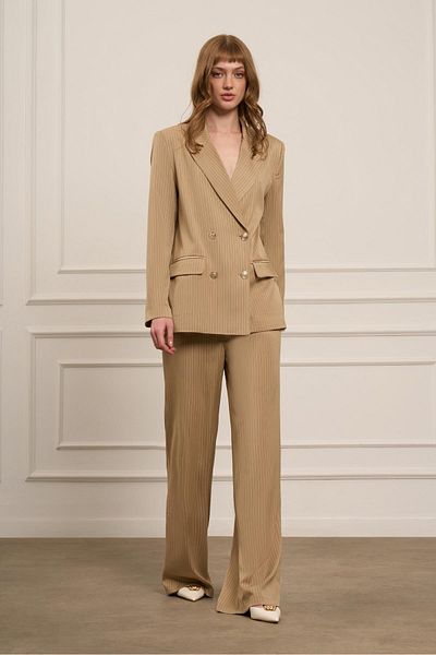 FTZ WOMEN Costum de damă cu dungi Bej 31077