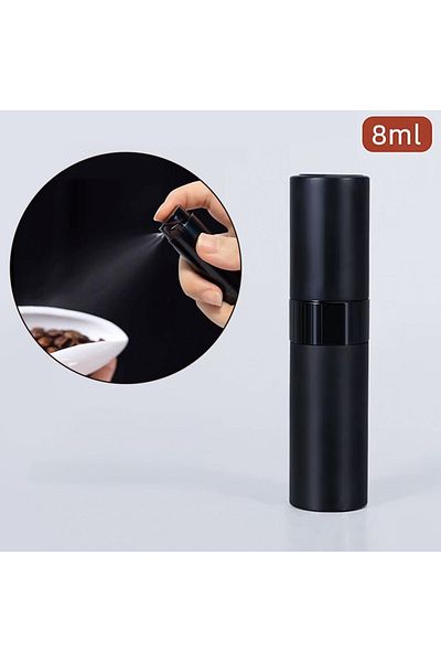 MIBRU Coffee Bean Spray Bottle – Black Aluminum Refillable Moisturizing Sprayer (9.8x2.3cm)