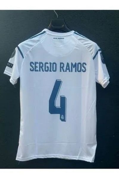 yenteks Mânecă scurtă Sergio Ramos Alb Real.Madrid. Tricou pentru adulți sezonul 2018