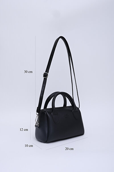 SHAKA Μαύρο Shk184 τεχνητό δέρμα, μονόχωρο με φερμουάρ, λουράκι για το χέρι, τσάντα χειρός και ώμου