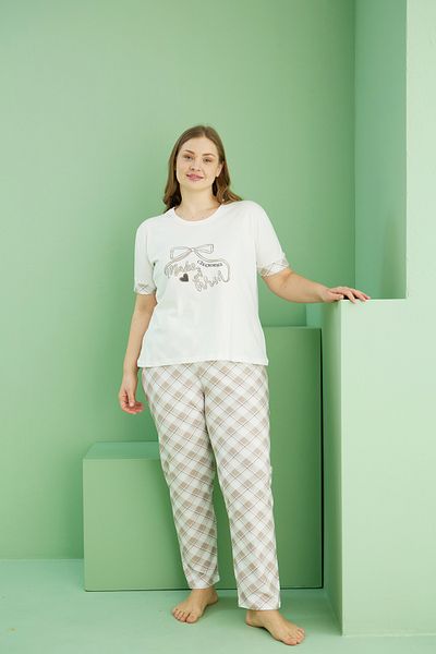 Siyah İnci Σετ πιτζάμες από βαμβακερό σχέδιο Curve Plus Size Oversize 25113773