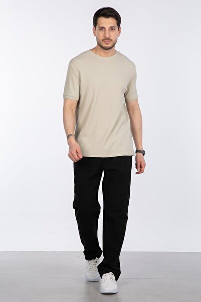 BARRELS AND OIL Gipeli basic waffle t-shirt - stone