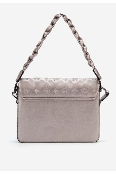 B T Shoes Geanta Crossbody Accenta argintie