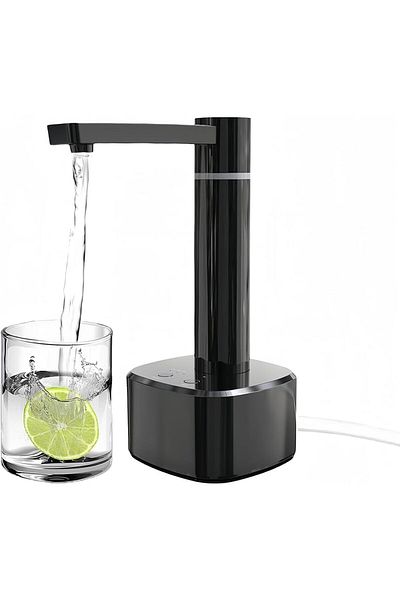 COOYA Desktop Electric Water Dispenser, with USB Charging, for 1-5 Gallon & Universal Bottles (Black)