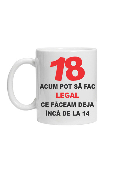 OEM Cana albă personalizată „18 acum o pot face legal”, INOVATIX®. 330 ml