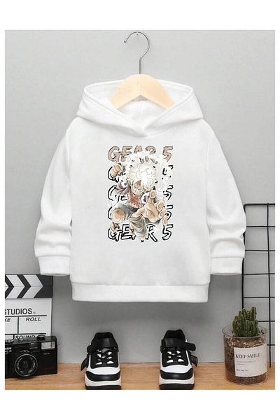 Massgai Unisex Παιδικό One Piece Monkey Nika Gear Anime με στάμπα προσαρμοσμένης βαμβακερής κουκούλας φούτερ