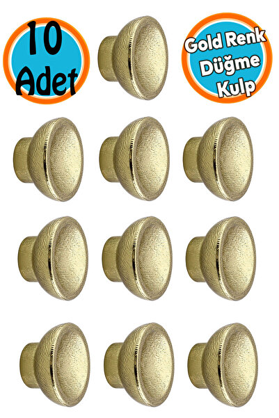 NZB Mobilya Mutfak Dolap Dolabı Çekmece Kulpu Kulbu Plastik Altın Tek Vida Altın Kulp Düğme Gold 10 Adet