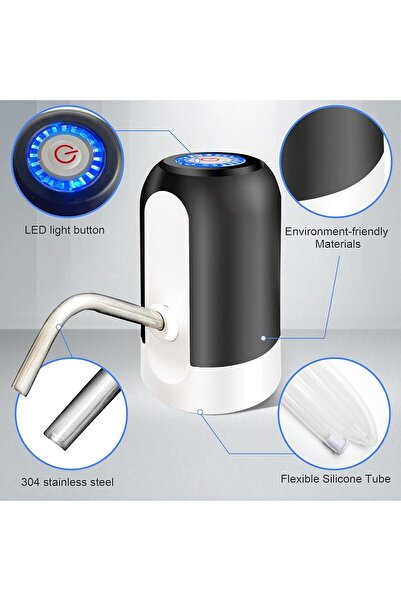 ENAR SKY-TOUCH Automatic Water Dispenser, Rechargeable USB Pump, Black