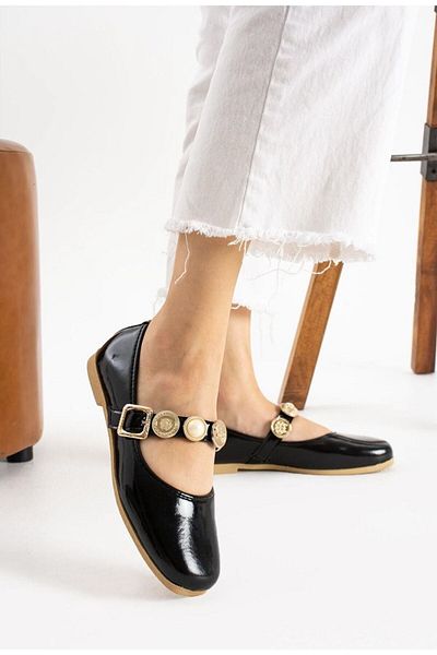 redtan Casual Women's Babet |   Accessory Detailed |   Adjustable Buckle |   Lightweight Comfortable Shoes Office Shoes