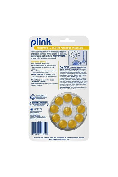 PLINK 10-Piece Fresh Lemon Scented Garbage Disposal Freshener and Cleaner 23g