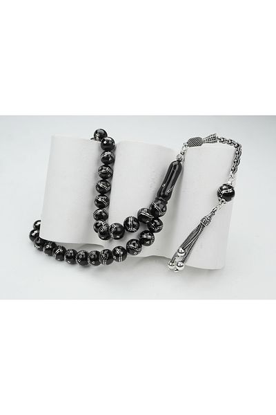 Skygo Oltu Stone Sphere Model Double Zigzag Quadruple Embroidered Rosary