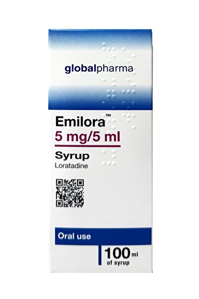 emilora شراب لوراتادين 100 مل، 5 ملغ / 5 مل