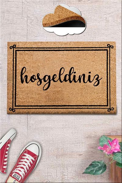 Chilai Home Coco Lamelle Natural Koko Mat, 40X60 cm Bristle Door Mat