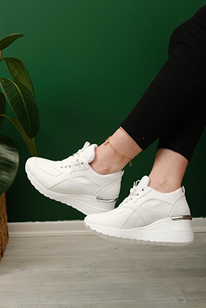 Oksit Darcia Metal Detailed Thick Platform Heeled Women's Sneaker