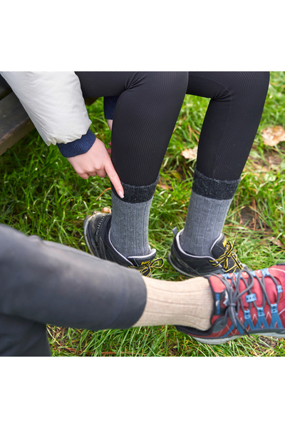 Go With Unisex 2'li Alpaka Yünlü Kışlık Yıkamalı Doğal Sıcak Topuk Burun Renkli Esnek Termal Çorap 3096