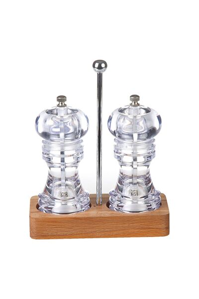 Biradlı مجموعة مطحنة الملح والفلفل الأكريليك