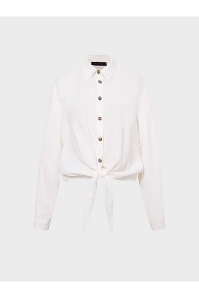 RİVUS Front Tie Detailed Shirt - Ecru