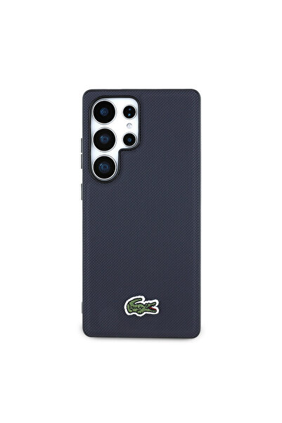 Lacoste Galaxy S25 Ultra Uyumlu  Kılıf Lacoste Lisanslı PU Pike Desenli İkoni...