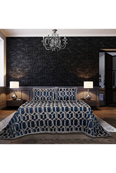 Lidoma Home DORA JACQUARD, set dublu pentru țesătură pichet persoane, bleumarin