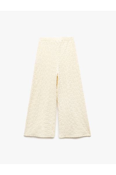 Koton Palazzo Trousers with Slit Detail and Elastic Waist