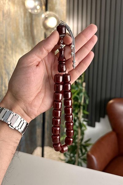dergah tesbih Efe Mascot Silver Tassel Length Squeezing Rosary