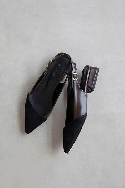 STRASWANS Women's Heeled Wrinkled Leather Shoes Ronan Brown Color