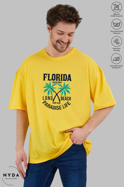 Nyda Collections Unisex majica kratkih rukava sa okruglim izrezom, Florida pr...
