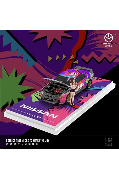 mini gt تايم مايكرو 1:64 نيسان جي تي آر 32-AXIA 22 فضي