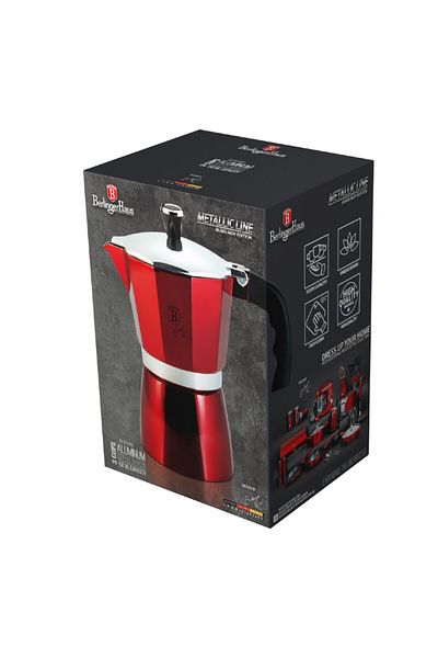 Berlinger Haus Espresso pot 3 cups Burgundy Metallic Line