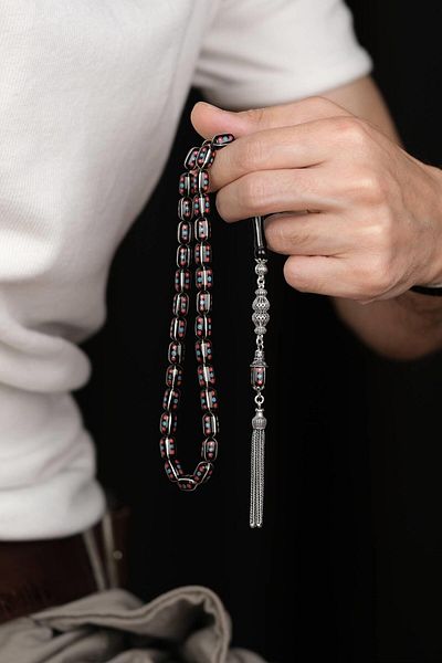 dergah tesbih Erzurum Oltu Rosary - Capsule Model, Master Work, Coral Turquoise Processing