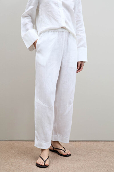 Serianno %100 Keten Yüksek Bel Pantolon