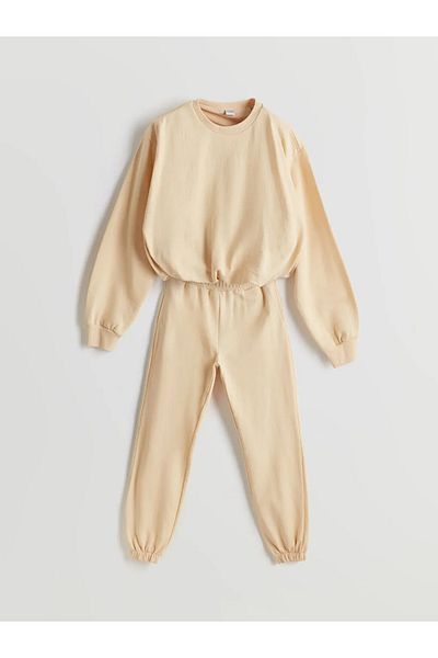 LC Waikiki Lcw Kids Yellow Crew Neck Girls Tracksuit Set