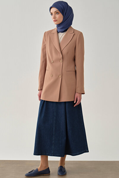 Tuğba Kruvaze Basic Ceket - Camel