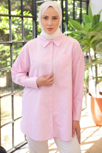 giyze Striped Shirt Pink 12023