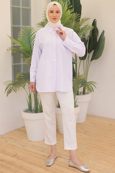 giyze Striped Shirt Lilac 12025