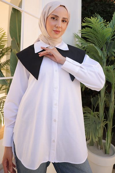 giyze Double Collar Shirt White 2065