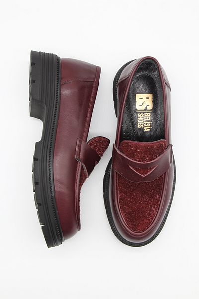 BELİSİA Black Genuine Leather Women's Loafer Shoes