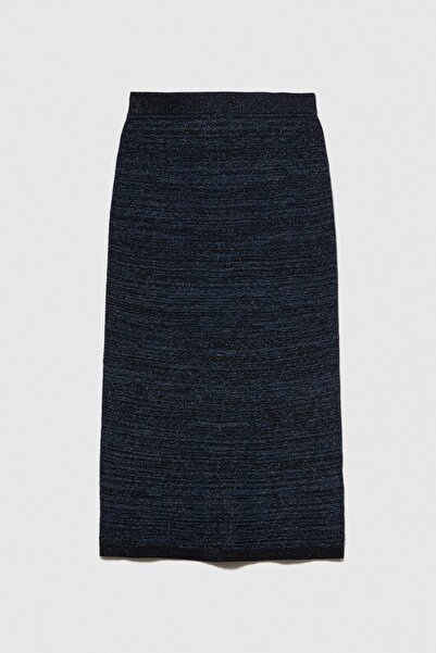 Sisley Fustă midi tricotată, croială mulată, din lurex, fustă colorată pentru femei - 323a11pum0007