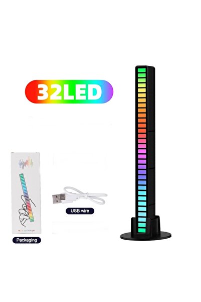 DeftHike Sese Duyarlı 32 Led Şarjlı Rgb Ekolayzer 8 Mod Ambiyans Çubuğu