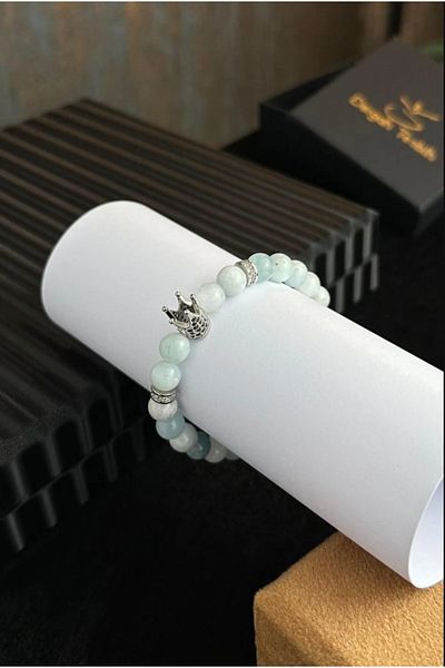 dergah tesbih Aquamarine Natural Stone Bracelet - Aries and Libra Sign