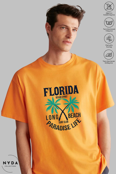 Nyda Collections Unisex majica kratkih rukava sa okruglim izrezom, Florida pr...