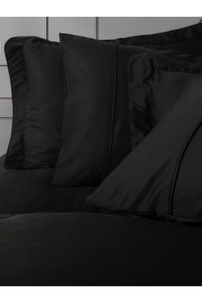 Cotton Box Black Satin - Double Duvet Cover Set