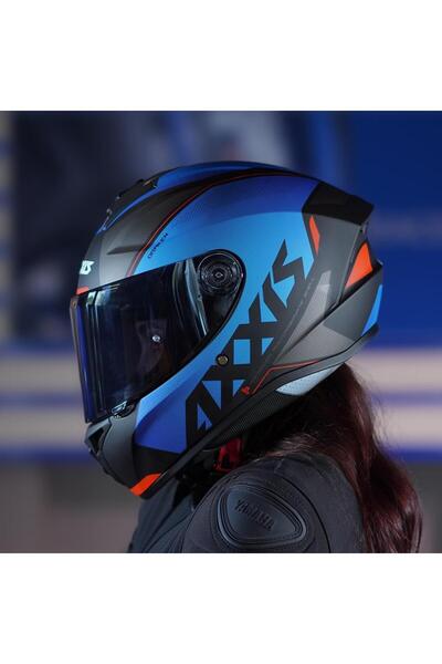AXXIS DRAKEN S GEAR E7 MAT BLUE KAPALI KASK