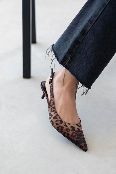 STRASWANS Cuesta Women's Heeled Satin Shoes - Leopard Model