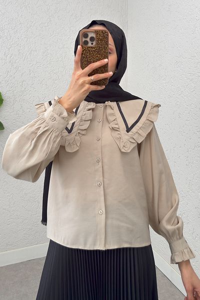 Salih Çelebi Large Baby Collared Shirt 2278 - Stone Color