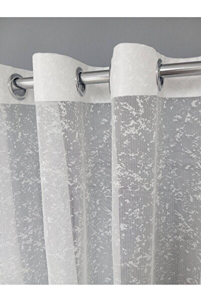 Taç Rustic Snowy Tulle Eyelet Curtain