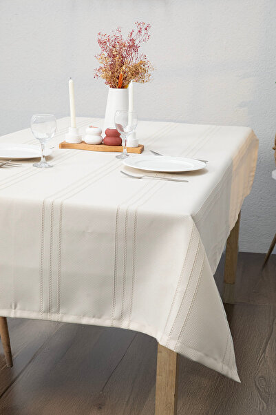 FAVORA Beige Neva Stain Resistant Table Cloth 160X220