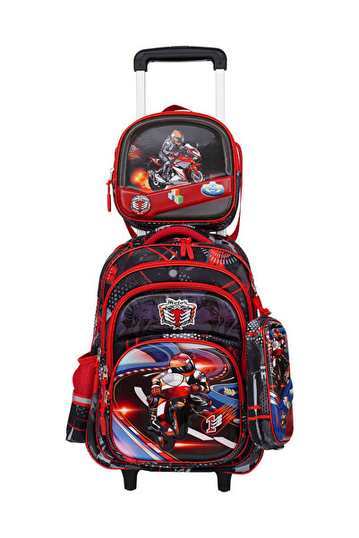 PARAJOHN StarKids Kids Roller Schoolbag 3 Piece Set 18 inch - Red