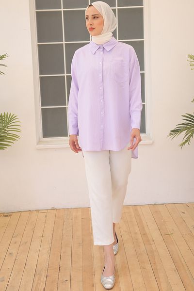 giyze Striped Shirt Lilac 12020